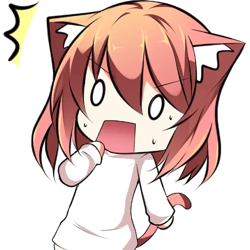 chibi, animação neko, menina anime, mukineko puniko, padrão de anime bonito