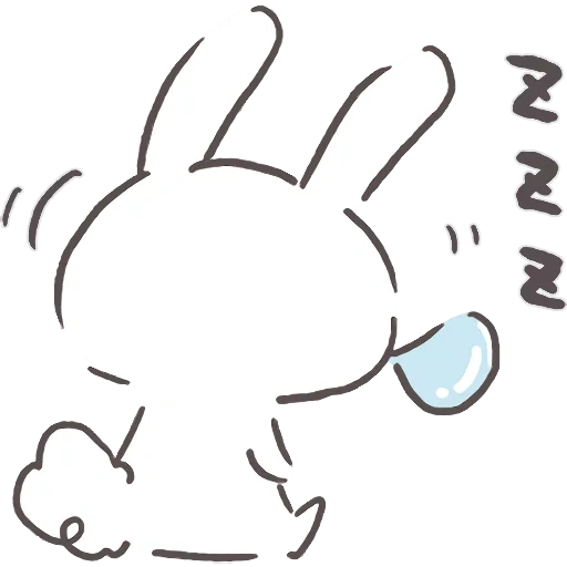 rabbit, general rabbit, sticking rabbit, mimi sticker, cute rabbit silhouette
