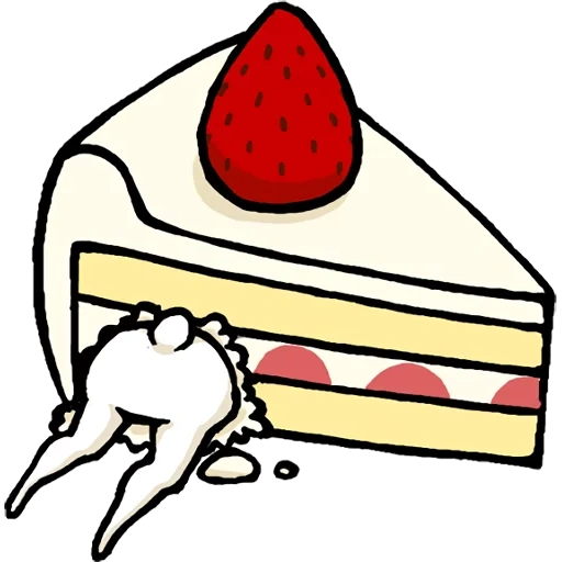 coelho, desenho animado de chizkek, um pedaço de ilustração do bolo