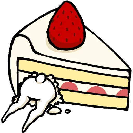 rabbit, chizkek cartoon, a piece of cake illustration