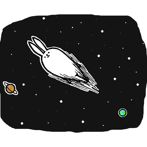 coelho, coelho rosa, esboço espacial, míssil cósmico