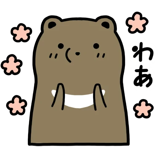 immagine, l'orso è carino, orso cartoni animati, il disegno dell'orso è carino, adesivi per gatti e orso