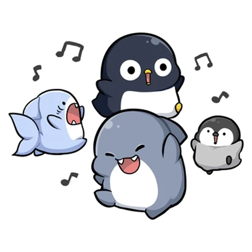 рисунок, пингвин, пингвин юки, пингвин милый, пингвин кавай