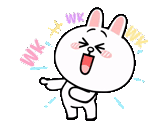 broma, animado, conejo sonriente, emoticones coreanos