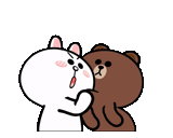 funny, hug, line friends, bear hug, bear line friend brown