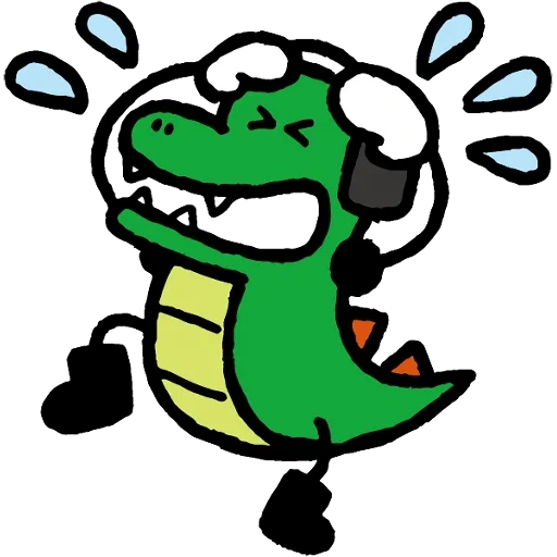 мультипликационный крокодил, игуана из мультика, крокодил персонаж мультяшный, крокодил, вектор крокодил
