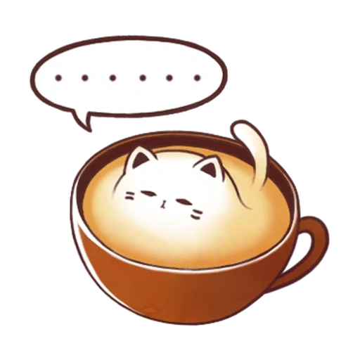 caffè, una tazza di caffè, disegno del caffè, latte art cat, kapuco cat