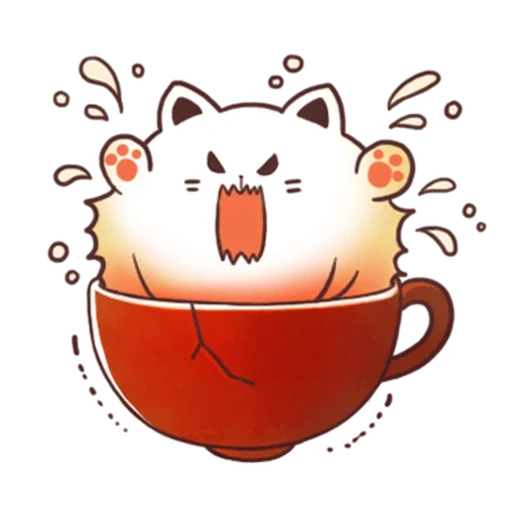 cappuccino, chat de kawai, un joli motif, dessin de kawai, phoque de kawai