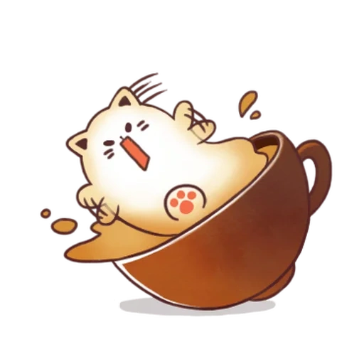 cats, cappuccino, un joli motif, dessin de kawai, phoque de berduyen