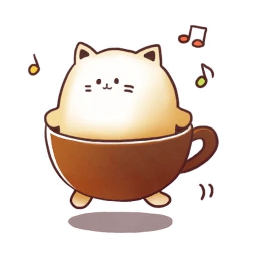 cappuccino, kucing lucu, teh kawaii, kucing kawaii, mug kucing kawaii
