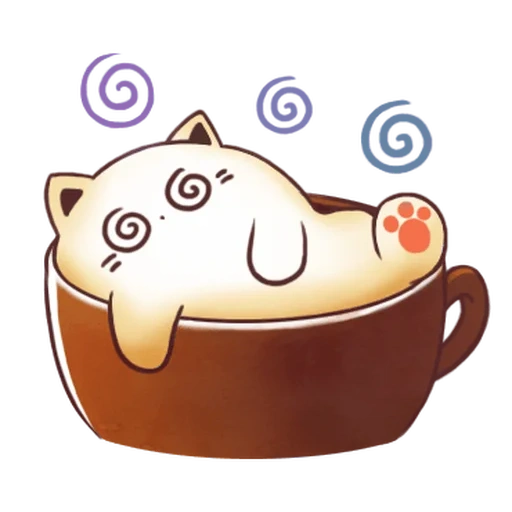 cappuccino, teh kawaii, kucing kawaii, mug kucing kawaii, kucing kawaii cangkir