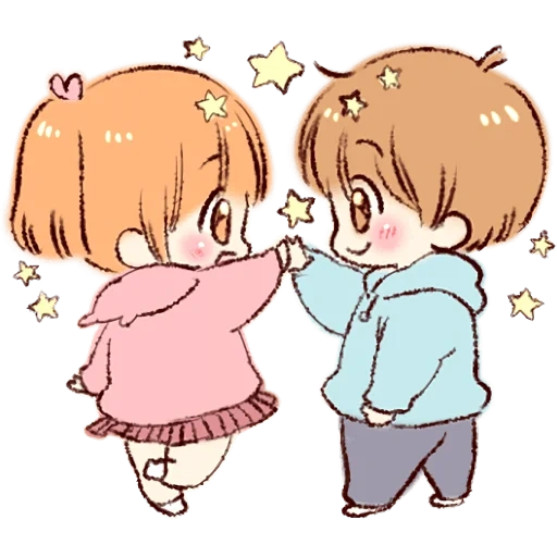 menggambar, anime uap lucu, chibi pair, pasang anime milo, gambar lucu anime