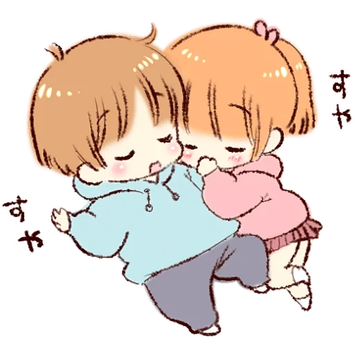 drawing, chibi hugs, chibi pair, cute drawings anime, stoop