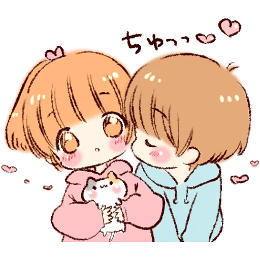 cute anime drawings, anime lovely, chibi, kawaii couple, cute anime