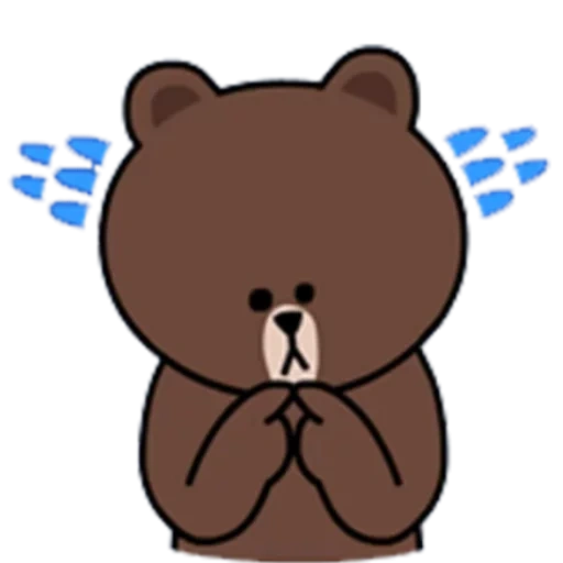 brown cony, line friends, ligne marron ours, bear line friend brown, ours brun ligne cercle d'amis