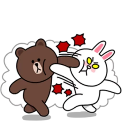 friendship, bronconi, brown lines, line attachment, love of bear and rabbit