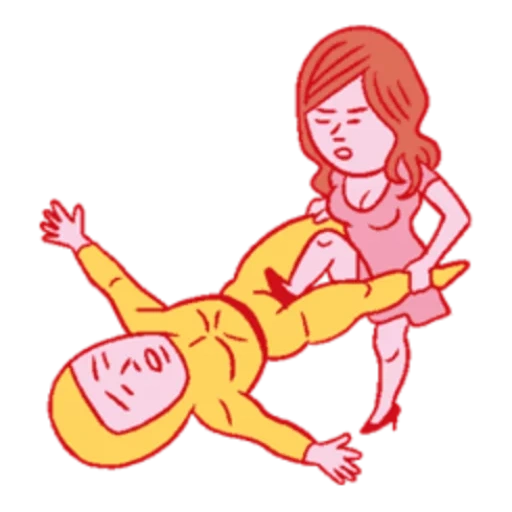 massage, children, little girl, people, illustration