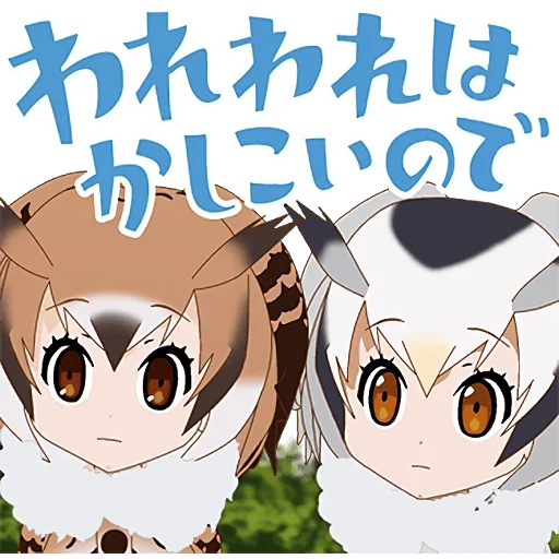 kemono friends, hibou des amis de kemono, caricature de kemono friends, serval kemono friends, amis de prairie kmono