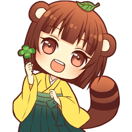 tanuki, chica zorro, icono de niña de tanuki