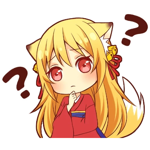 tanuki, fox girl, animação de raposa de glúten, imagem de anime chibi