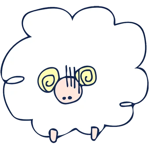 sheep, рисунок овечки, рисунок овцы, stiker, рисунок