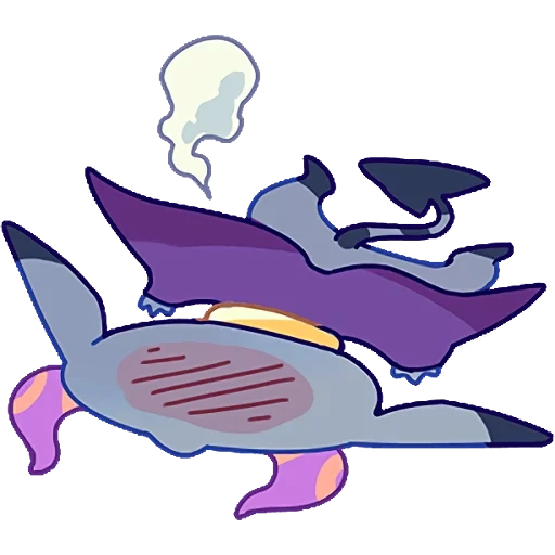 tini, cartoon whale, self-adhesive devil