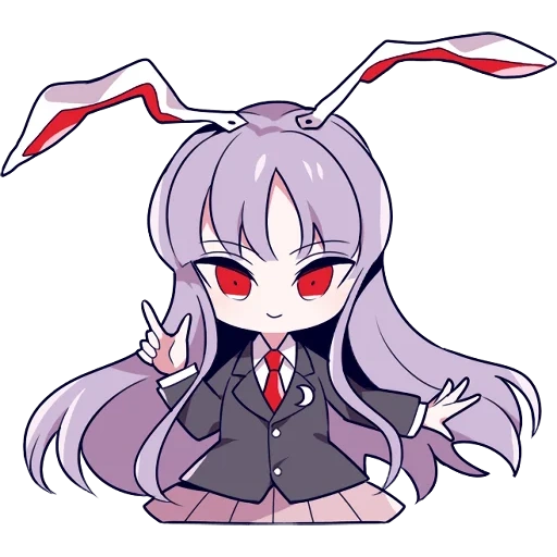 touhou, arts anime, touhou project, reisen downgane chibi