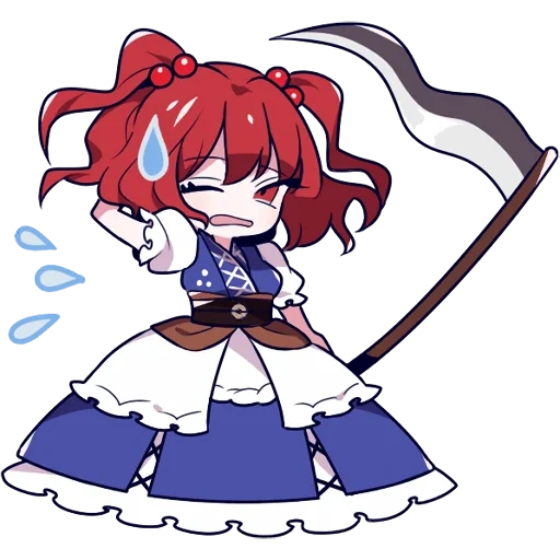 touhou, nyamuk adalah toho, proyek touhou, touhou project chibi, komachi onozuka chibi