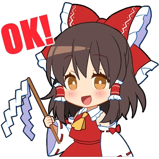 projet touhou, nico yadzava chibi, touhou projet télégram, autocollants telegram, reimu khakury chibi