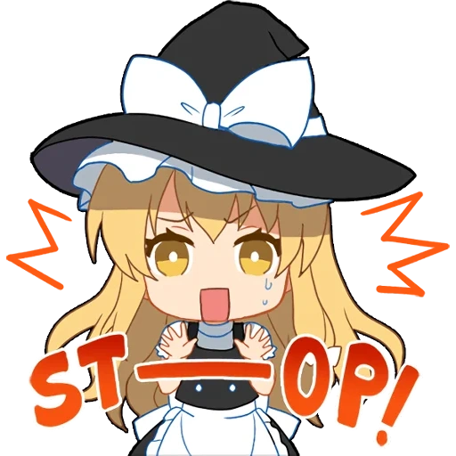 marisa kirisame, touhou project, touhou stickers, anime arta, telegram sticker