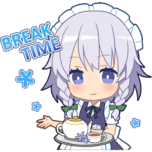 touhou project, re zero chibi, sakuya chibi, chibi anime sakuya, anime stickers