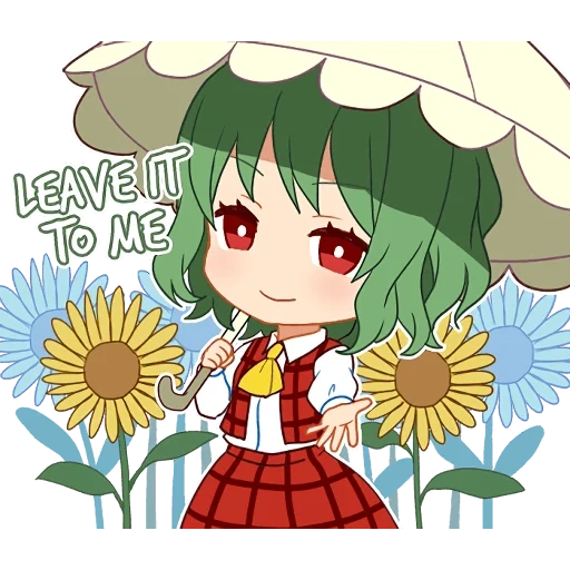 stiker telegram, touhou project, touhou kazami yuuka chibi, telegram sticker, kazami yuuka