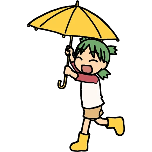 mengemas, emoji, gambar, smileik payung di tengah hujan