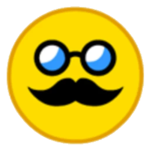 sonrisa chupada, emoji sonrisas, smiley con bigote, suciosos smiley, smiley con bigote con gafas