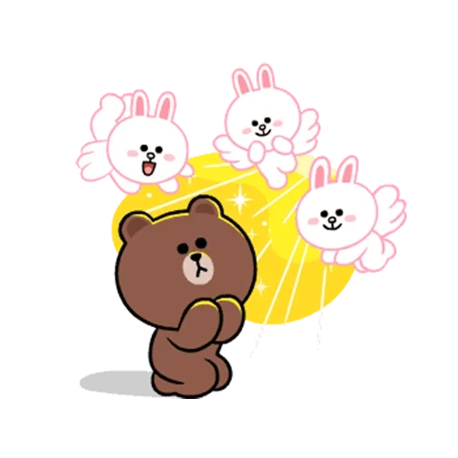 line, line friends, oso animado, animación de amor