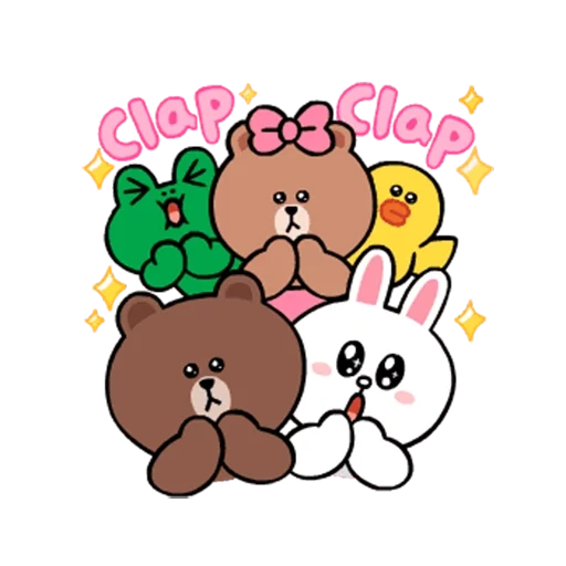 kawai, line friends, line friends, teman brown, sosok teman garis