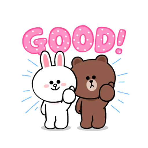 brown cony, frends de linha, amigos de linha, gifs de coelho de urso, cony e brown bom dia