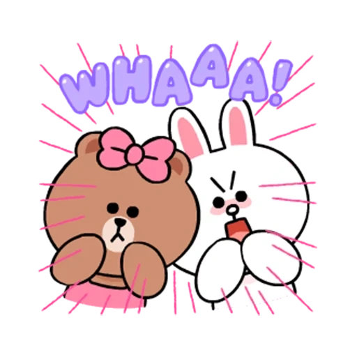 милые, line friends, рисунки кавай, милые сердечками, line cony and brown