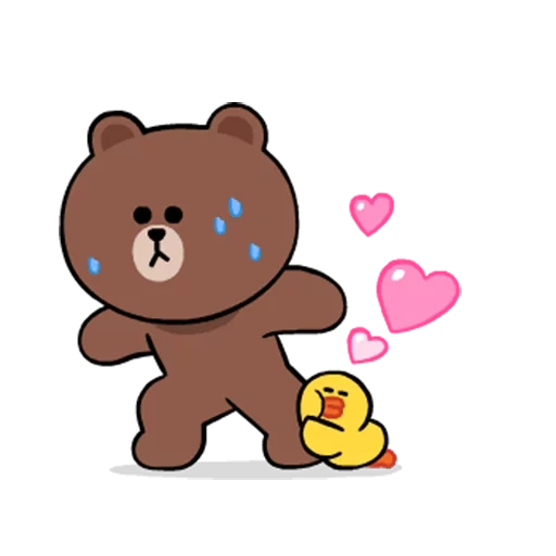 cony brown, urso de linha, amigos de linha, urso é um desenho fofo, mishka line frends brown