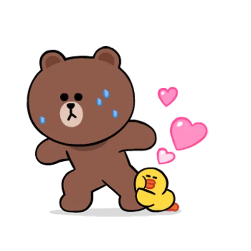 cony brown, linea di orsi, line friends, orso carino modello, bear line friends brown