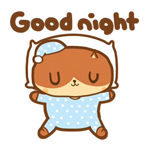kawaii, bonne nuit, dessins mignons, les animaux sont mignons, bonne nuit kawai