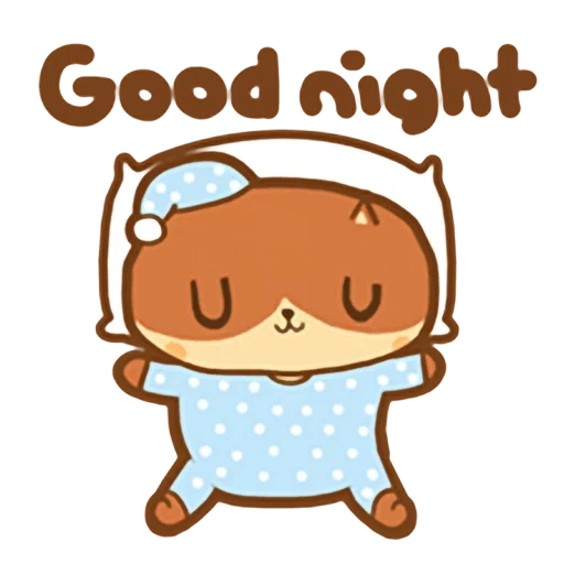 kawaii, buona notte, disegni carini, gli animali sono carini, buona notte kawai