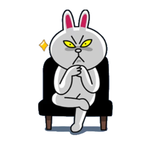 angry line, line cat, animated, kakao talk hare