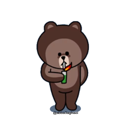 the bear is cute, bear brown, brown bear, bear brown line, mishka line frends brown