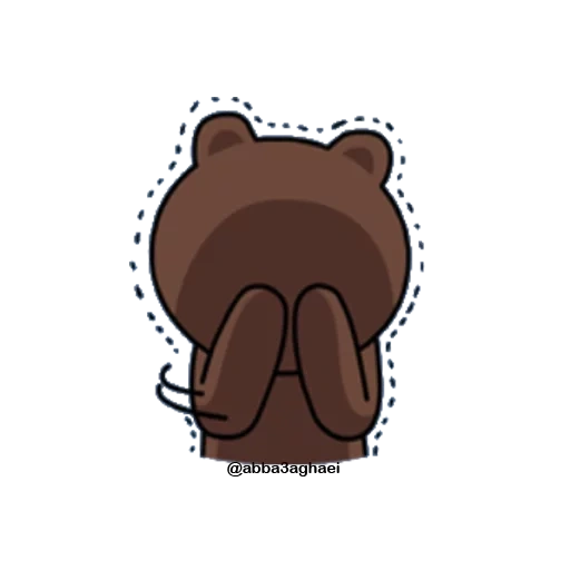 bear, clipart, brown line, bear line, stickers bear brown