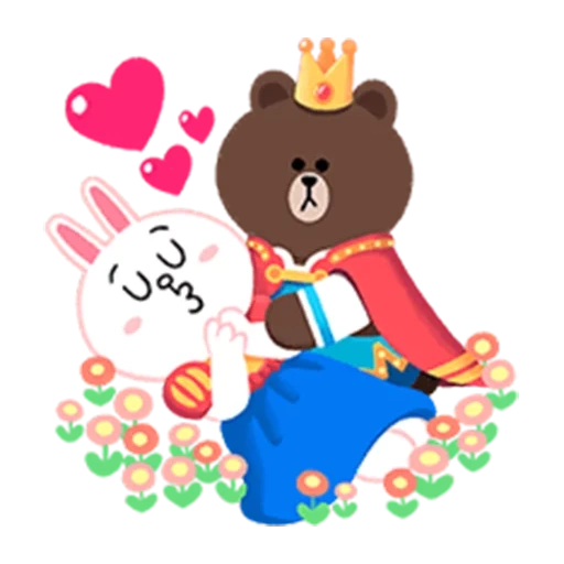 conejo, cony marrón, amigos de línea, línea amigos choko, sweet korean bear stickers