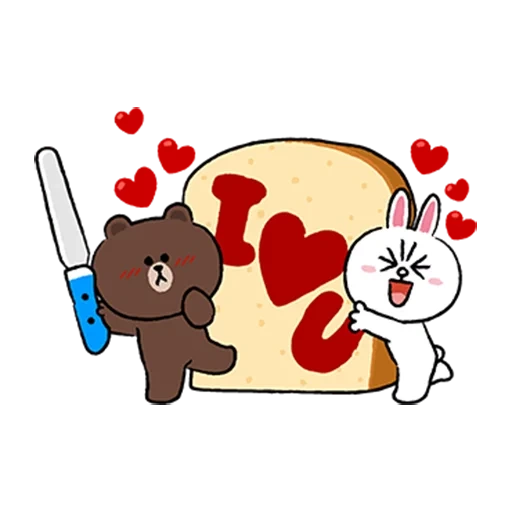 line, die liebe, brown cony, linie freunde cony, lächerlich über die liebe