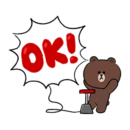 bye, cute stickers, line friends idea, good morning bear, cartoon