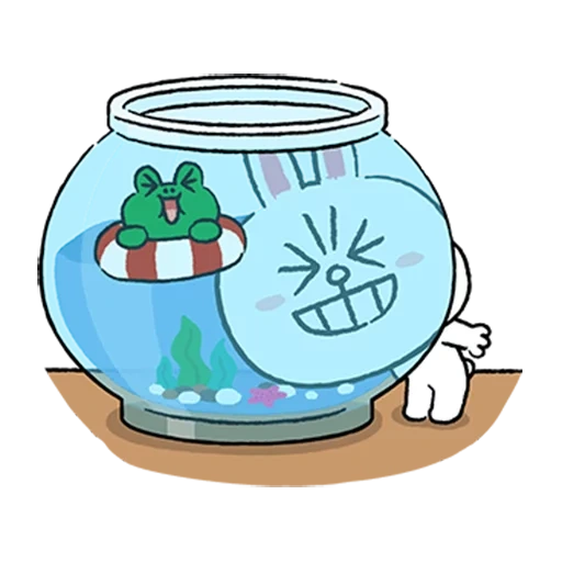 emoji, fish bowl ball, fish tank, money cartoon