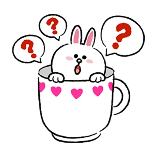 кавай кролик, милые рисунки, каваи наклейки, корейские срисовки, милый чайник рисунок